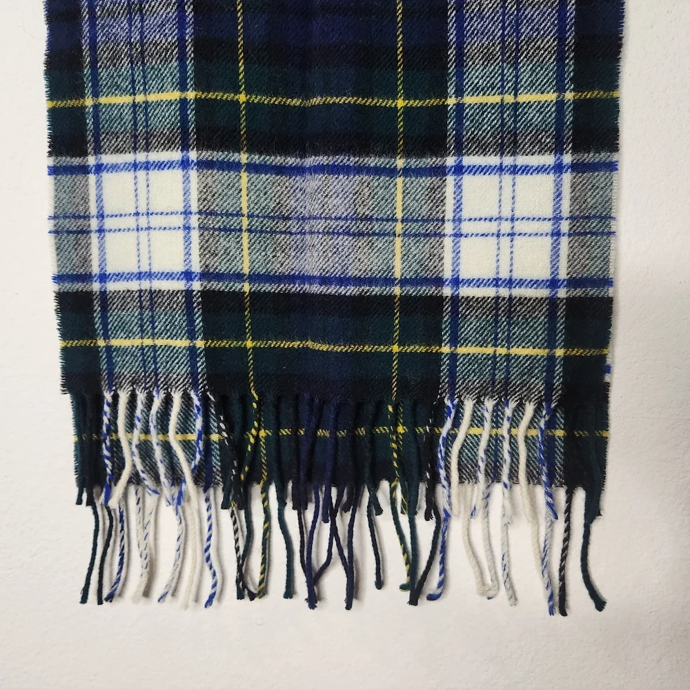 Dress Gordon Green Plaid 100% Wool Scotland Scarf Tartan